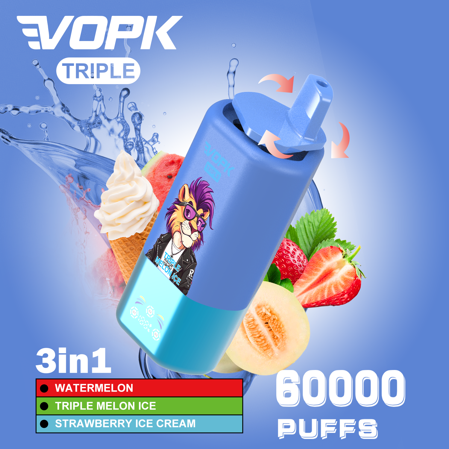 VOPK-TRIPE 60000PUFFS Vape - Image 9